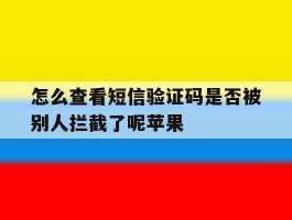 怎么查看短信验证码是否被别人拦截了呢苹果