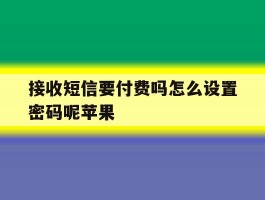接收短信要付费吗怎么设置密码呢苹果