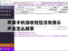 苹果手机接收短信没有提示声音怎么回事