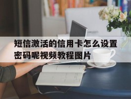 短信激活的信用卡怎么设置密码呢视频教程图片的简单介绍