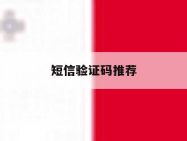 短信验证码推荐