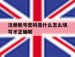 注册账号密码是什么怎么填写才正确呢