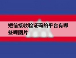 短信接收验证码的平台有哪些呢图片