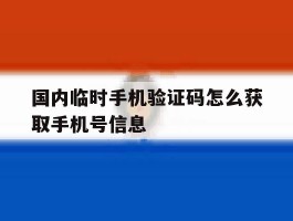 国内临时手机验证码怎么获取手机号信息