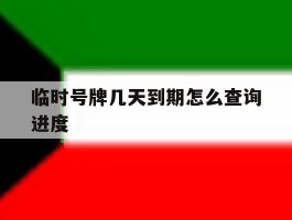 临时号牌几天到期怎么查询进度