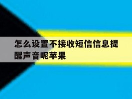 怎么设置不接收短信信息提醒声音呢苹果