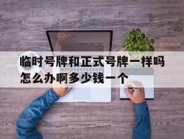 临时号牌和正式号牌一样吗怎么办啊多少钱一个的简单介绍