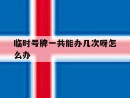 临时号牌一共能办几次呀怎么办