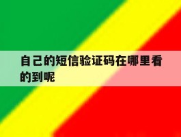 自己的短信验证码在哪里看的到呢