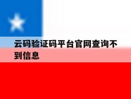 云码验证码平台官网查询不到信息