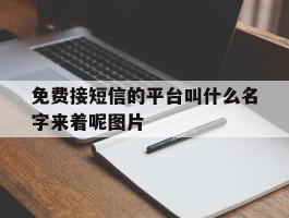 免费接短信的平台叫什么名字来着呢图片
