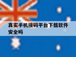 真实手机接码平台下载软件安全吗
