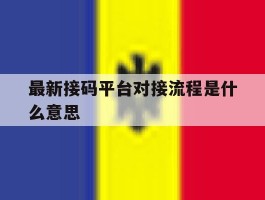 最新接码平台对接流程是什么意思