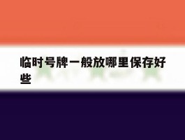 临时号牌一般放哪里保存好些
