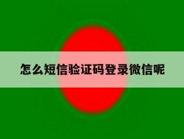 怎么短信验证码登录微信呢