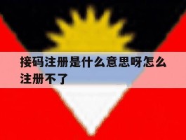 接码注册是什么意思呀怎么注册不了的简单介绍
