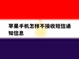苹果手机怎样不接收短信通知信息