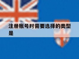注册账号时需要选择的类型是