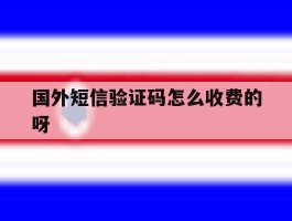 国外短信验证码怎么收费的呀