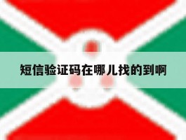 短信验证码在哪儿找的到啊