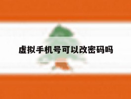 虚拟手机号可以改密码吗
