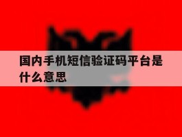 国内手机短信验证码平台是什么意思