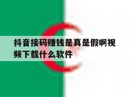 抖音接码赚钱是真是假啊视频下载什么软件