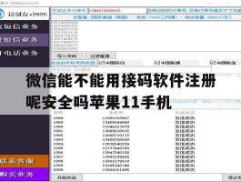 包含微信能不能用接码软件注册呢安全吗苹果11手机的词条