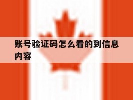 账号验证码怎么看的到信息内容