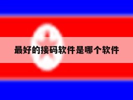 最好的接码软件是哪个软件