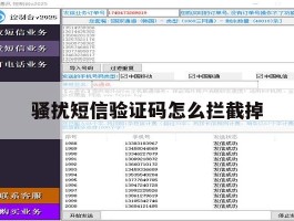 骚扰短信验证码怎么拦截掉