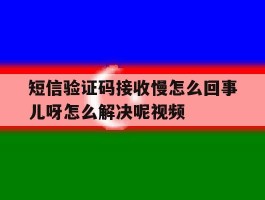 关于短信验证码接收慢怎么回事儿呀怎么解决呢视频的信息