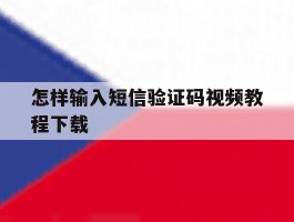 怎样输入短信验证码视频教程下载