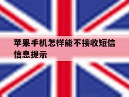 苹果手机怎样能不接收短信信息提示