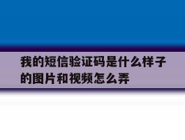 我的短信验证码是什么样子的图片和视频怎么弄的简单介绍