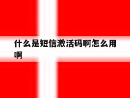 关于什么是短信激活码啊怎么用啊的信息