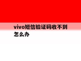 vivo短信验证码收不到怎么办