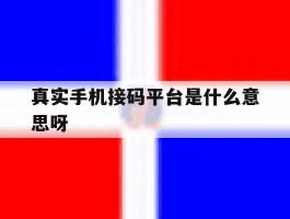 真实手机接码平台是什么意思呀