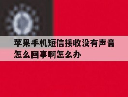 包含苹果手机短信接收没有声音怎么回事啊怎么办的词条
