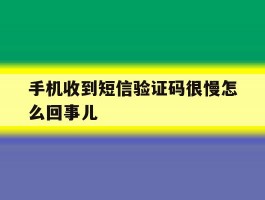 手机收到短信验证码很慢怎么回事儿