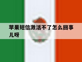 苹果短信激活不了怎么回事儿呀