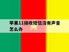 苹果11接收短信没有声音怎么办