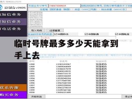 临时号牌最多多少天能拿到手上去