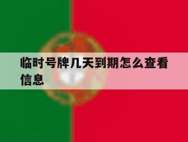 临时号牌几天到期怎么查看信息