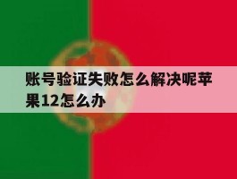 包含账号验证失败怎么解决呢苹果12怎么办的词条