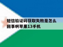 包含短信验证码获取失败是怎么回事啊苹果13手机的词条