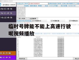 临时号牌能不能上高速行驶呢视频播放