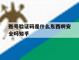 包含账号验证码是什么东西啊安全吗知乎的词条