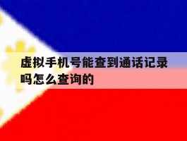 虚拟手机号能查到通话记录吗怎么查询的