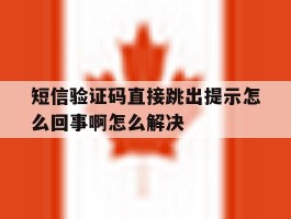 短信验证码直接跳出提示怎么回事啊怎么解决